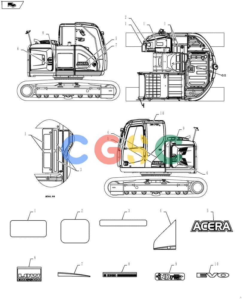 神钢零件查询(ED160 BLADE) - HYDRAULIC EXCAVATOR - ASN LH02-01501 (9/12-12/13) (90.108.AC[14]) - NAMEPLATE Kobelco