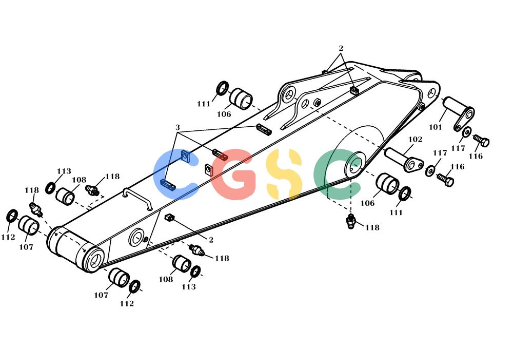 纽荷兰零件查询(EC240) - CRAWLER EXCAVATOR (5/00-) (61.010[002]) - STICK INSTALL.MATERIAL 3,0M (S/N 724025-724032/724035-UP) New Holland Constructuion