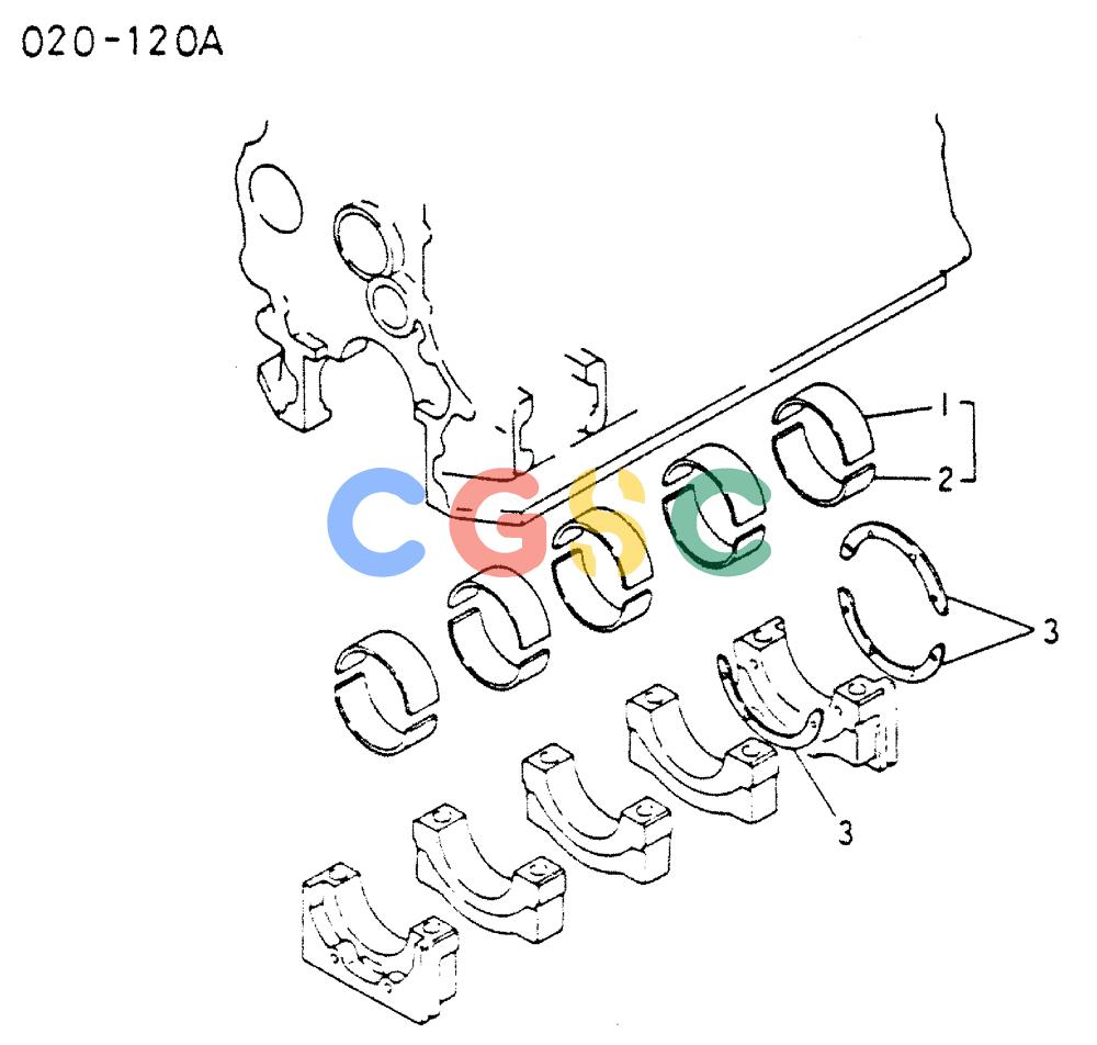 神钢零件查询(MD200C) - EXCAVATOR BTW YQU0701 - YQU2000 (1/80-12/06) (17-003) - CRANKSHAFT BEARING Kobelco