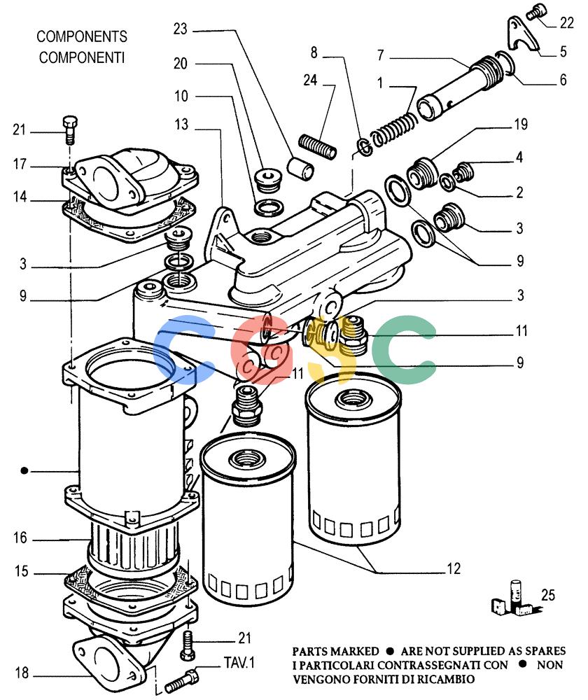 纽荷兰零件查询(FD175) - CRAWLER DOZER (N.A. VERSION)(S/N 061640 & AFTER) (1/93-) (0.302[02]) - HEAT EXCHANGER - OIL FILTER New Holland Constructuion