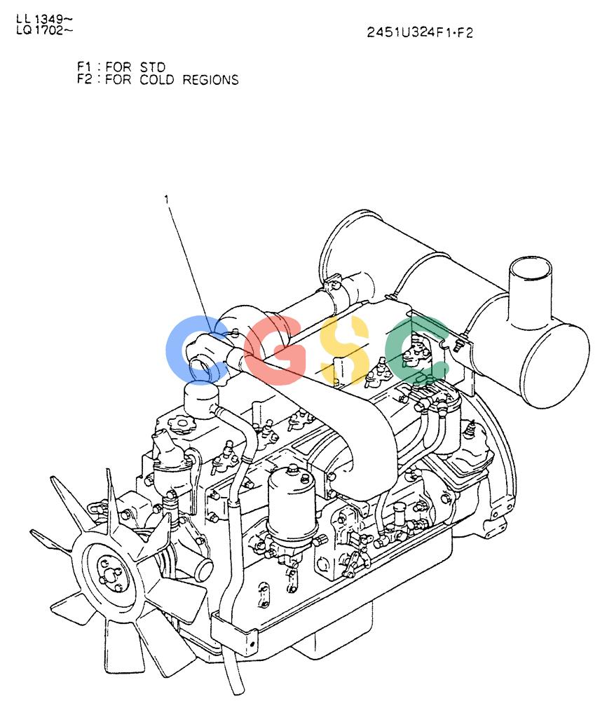 神钢零件查询(K909LC) - MARK II EXCAVATOR BTW LL1207 - LL1487 (1/87-12/03) (05-003) - ENGINE ASSY Kobelco