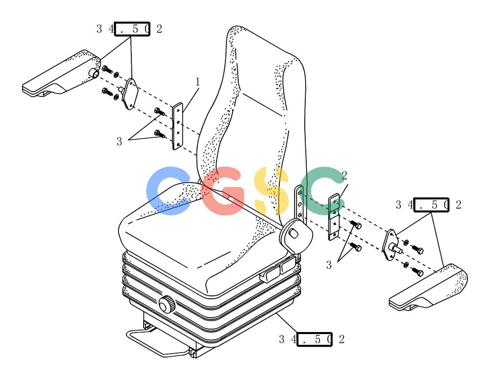 纽荷兰零件查询(EC215) - CRAWLER EXCAVATOR (11/99-) (34.502[002]) - OPERATORS SEAT ADDITIONAL PARTS (S/N 721501-UP) New Holland Constructuion