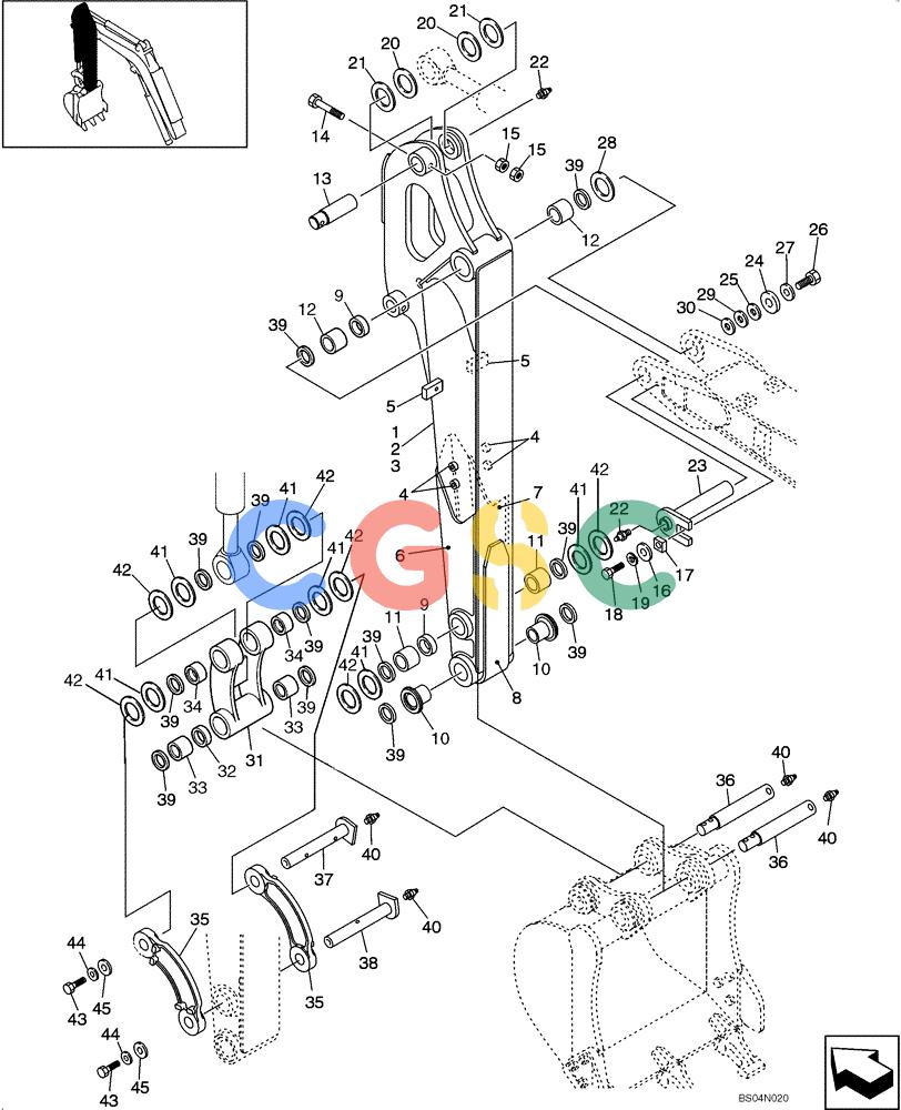 纽荷兰零件查询(E15) - COMPACT CRAWLER EXCAVATOR (N.A.) (1/06-) (09-28[00]) - ARM ASSY New Holland Constructuion