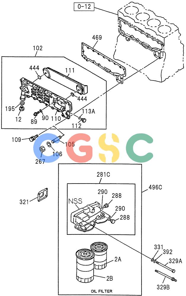 纽荷兰零件查询(E200SRLC) - CRAWLER EXCAVATOR BTW LA04-01506 - LA04-01625 (08-022) - OIL COOLER AND OIL FILTER New Holland Constructuion