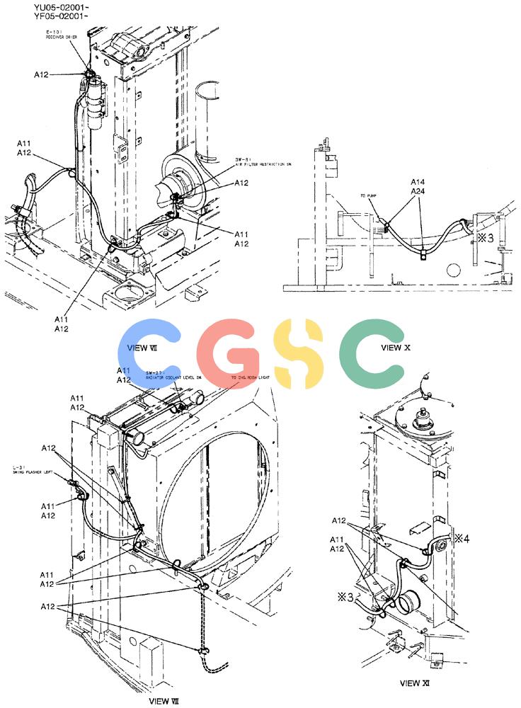 纽荷兰零件查询(E235BSRNLC) - CRAWLER EXCAVATOR ASN YU05-02001 (01-071[07]) - HARNESS ASSY, UPP, P/N YB13E00023F1 New Holland Constructuion