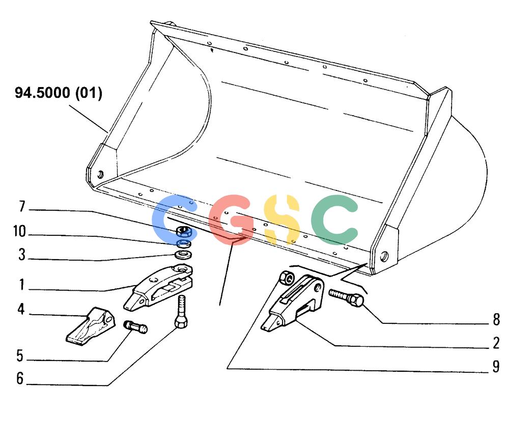 纽荷兰零件查询(FL145) - CRAWLER LOADER (N.A. VERSION) (11/98-) (94.5000[02]) - BUCKET TOOTH (FL145 S/N 090769 - 103100) New Holland Constructuion