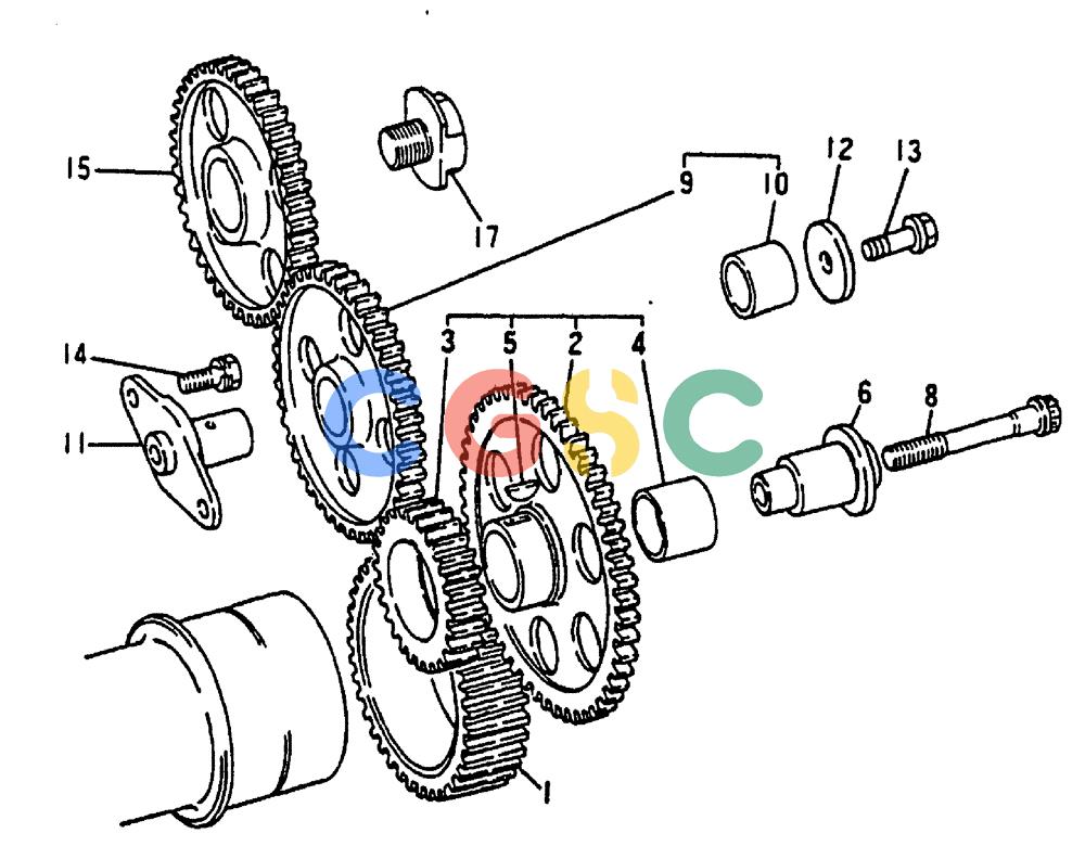 神钢零件查询(MD240C) - EXCAVATOR BTW LLU0301 - LLU0600 (1/80-12/06) (17-012) - TIMING GEAR - 020-370A Kobelco