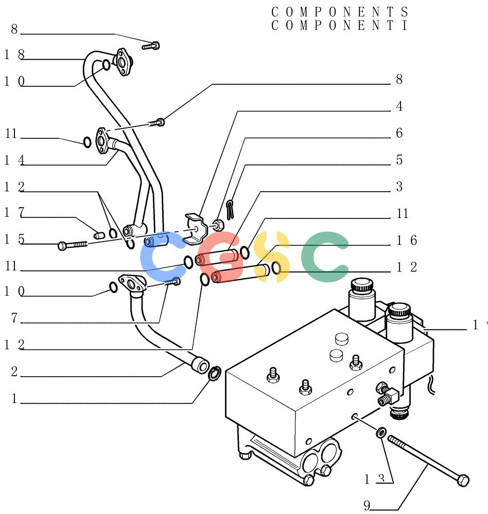 纽荷兰零件查询(DC150LT) - CRAWLER DOZER (6/00-) (1.211[06]) - TRANSMISSION - PIPING New Holland Constructuion