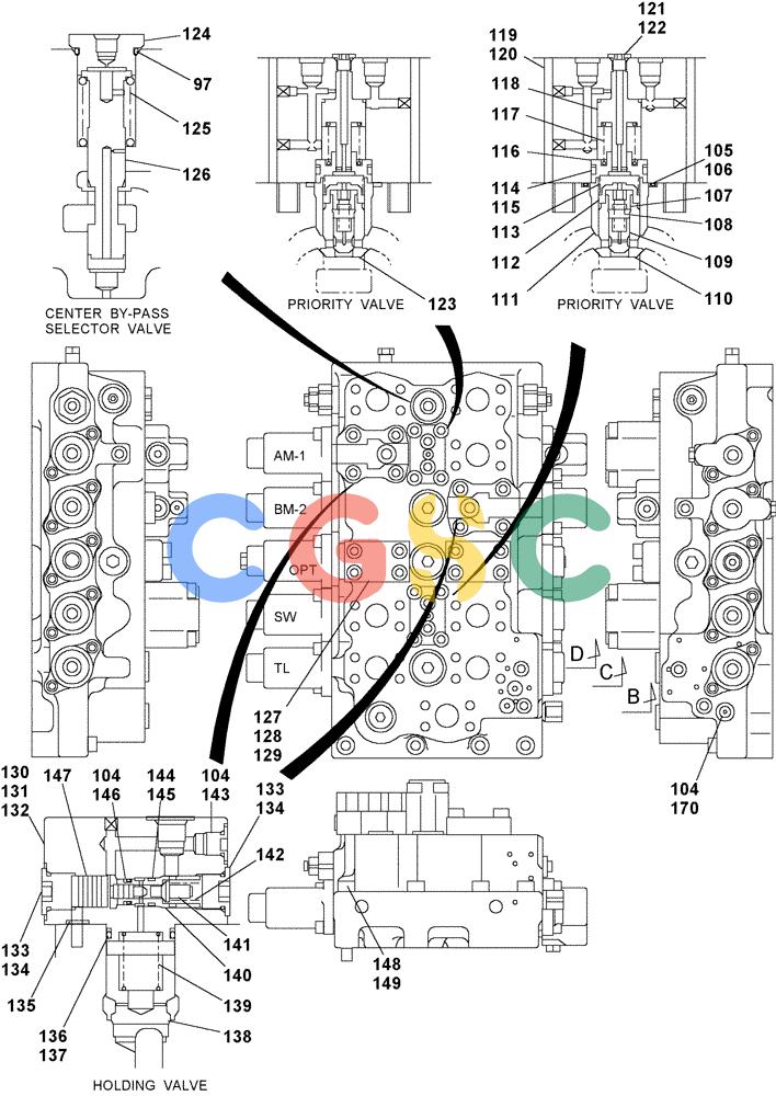 纽荷兰零件查询(E805) - CRAWLER EXCAVATOR (1/05-) (08-089-00[01]) - CONTROL VALVE New Holland Constructuion