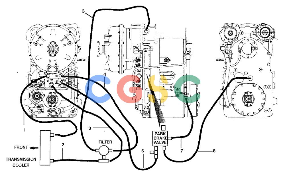 纽荷兰零件查询(AD250 (3.5 VERSION)) - ARTICULATED DUMP TRUCK (7/01-) (1.211[27]) - TRANSMISSION OIL COOLING SYSTEM - HYDRAULIC CIRCUIT New Holland Constructuion