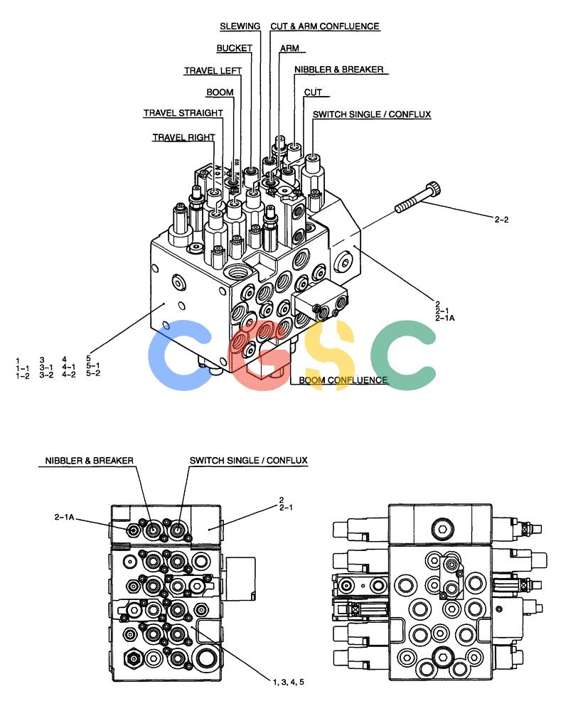 纽荷兰零件查询(E70) - MIDI CRAWLER EXCAVATOR (NA) (1/06-) (159) - VALVE ASSEMBLY, CONTROL (BREAKER, NIBBLER & BREAKER) New Holland Constructuion