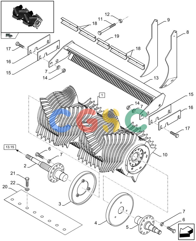 凯斯零件查询(LBX432R) - BIG RECTANGULAR BALER ''ROTOR CUTTER'' (3/03-12/08) (13.16[01]) - ROTOR Case Agriculture