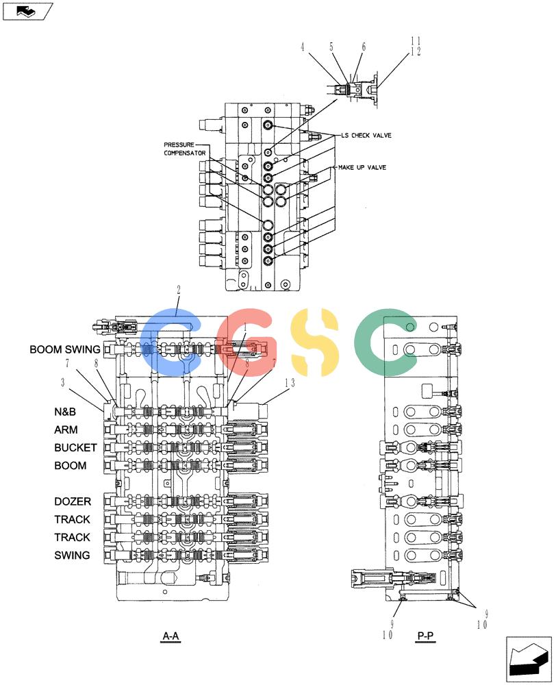 纽荷兰零件查询(E80BMSR) - COMPACT CRAWLER EXCAVATOR ASN LF06-04501 (NBTA18037) (01-017[03]) - VALVE INSTALLATION New Holland Constructuion