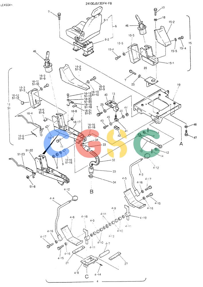 神钢零件查询(K903B) - EXCAVATOR ASN LE3401 (1/85-12/03) (03-009[01]) - CONTROL ASSY (DOZER) (FOR EXPORT) P/N 241005130F4 Kobelco