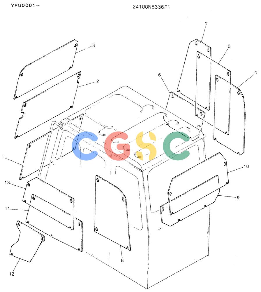 神钢零件查询(K905LC) - MARK II EXCAVATOR ASN YPU00001 (1/87-12/03) (08-001) - GUARD ASSY Kobelco