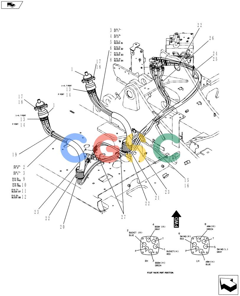 神钢零件查询(ED150-2) - BLADE RUNNER EXCAVATOR/DOZER ASN LH01-01001 (1/09-12/12) (01-034[01]) - CONTROL LINES, REMOTE (MULTI) Kobelco