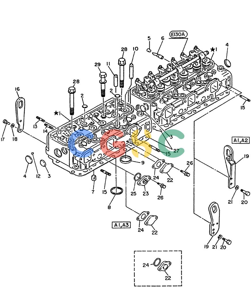神钢零件查询(PE6T04) - NISSAN DIESEL ENGINE - LK900 & LK700A W/TURBO (1/03-12/06) (02-001) - CYLINDER HEAD Kobelco