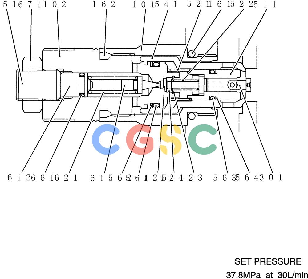 神钢零件查询(200-8) - EXCAVATOR S/N YN11-45001 - (1/06-12/09) (HC020-01-1) - VALVE ASSY, PORT RELIEF Kobelco