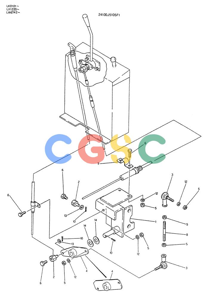 神钢零件查询(K904DL) - EXCAVATOR ASN LX1201 (1/84-12/03) (08-020) - CONTROL ASSY, ENGINE Kobelco