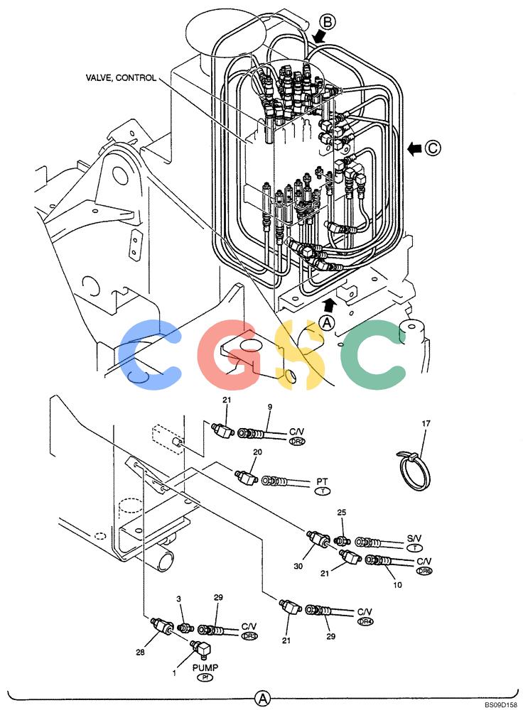 神钢零件查询(NIBBLER) - & BREAKER - SK70SR-1E SHORT RADIUS EXCAVATOR ASN YT02-04001 (4/03-12/04) (06-047[01]) - MAIN CONTROL LINES (KAI) (NIBBLER & BREAKER), (YT06H00016F2 & YT06H00016F5), PAGE 1 OF 3 Kobelco