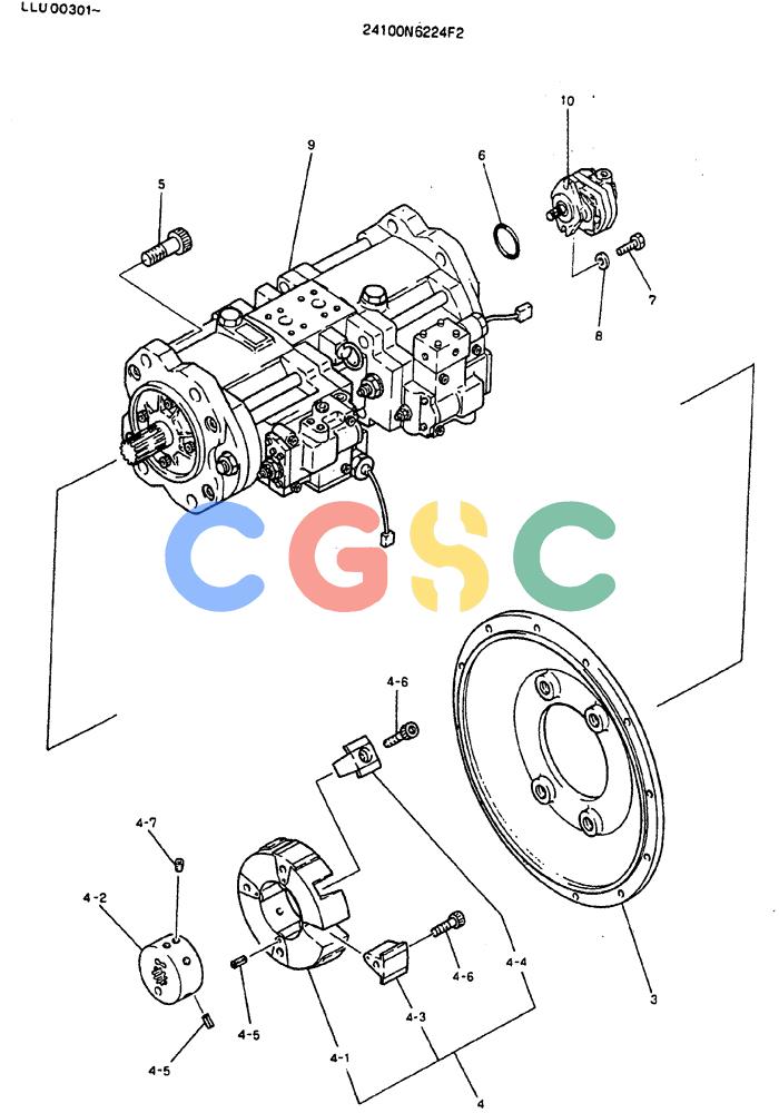 神钢零件查询(MD240C) - EXCAVATOR BTW LLU0301 - LLU0600 (1/80-12/06) (05-003) - PUMP ASSY, CONNECT - 24100N6224F2 Kobelco