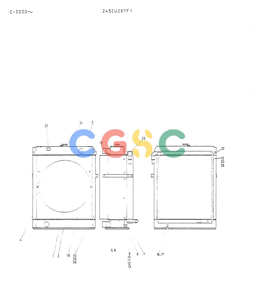 神钢零件查询(K912A) - EXCAVATOR BTW LC-2003 - LC-2016 (1/85-12/03) (06-007) - RADIATOR ASSY Kobelco