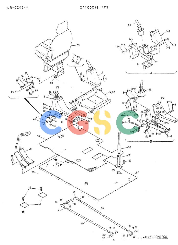 神钢零件查询(K914) - EXCAVATOR ASN LR-0143 (1/79-12/03) (03-004) - CONTROL ASSY (FOR NORTH AMERICA WRIST CONTROL TYPE) Kobelco