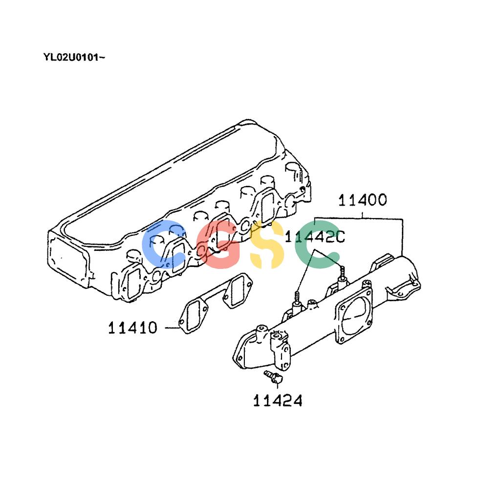 神钢零件查询(ED190LC) - BLADE RUNNER EXCAVATOR/DOZER BTW YL02U0101 - YL03U0135 (1/02-12/06) (07-026) - INLET MANIFOLD Kobelco