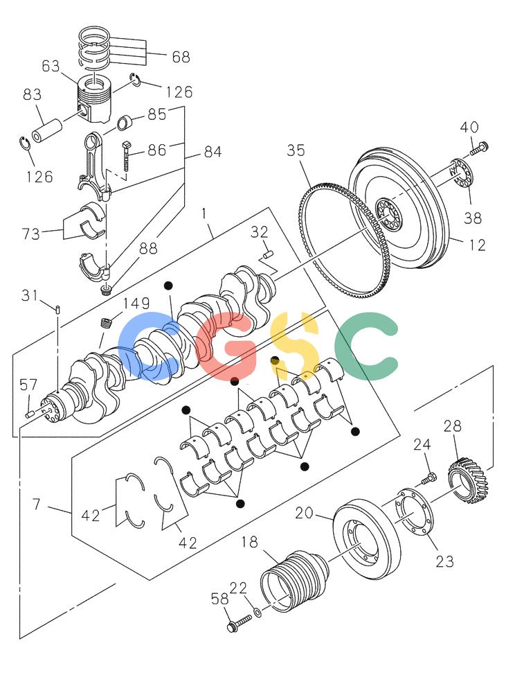 纽荷兰零件查询(E805) - CRAWLER EXCAVATOR TIER 3 (7/06-) (02-015-01[01]) - PISTONS AND CRANKSHAFT New Holland Constructuion