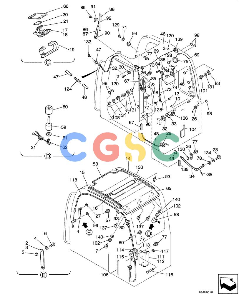 纽荷兰零件查询(EH215) - CRAWLER EXCAVATOR (9/03-) (09 -17[00]) - CAB ASSY New Holland Constructuion