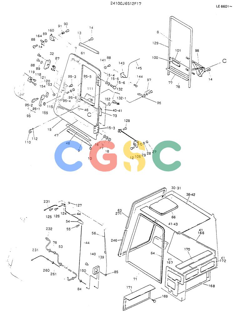 神钢零件查询(K903) - MARK II EXCAVATOR BTW LE6601 - LE7871 (1/88-12/03) (02-003[02]) - CAB ASSY ( NORTH EUROPE) Kobelco