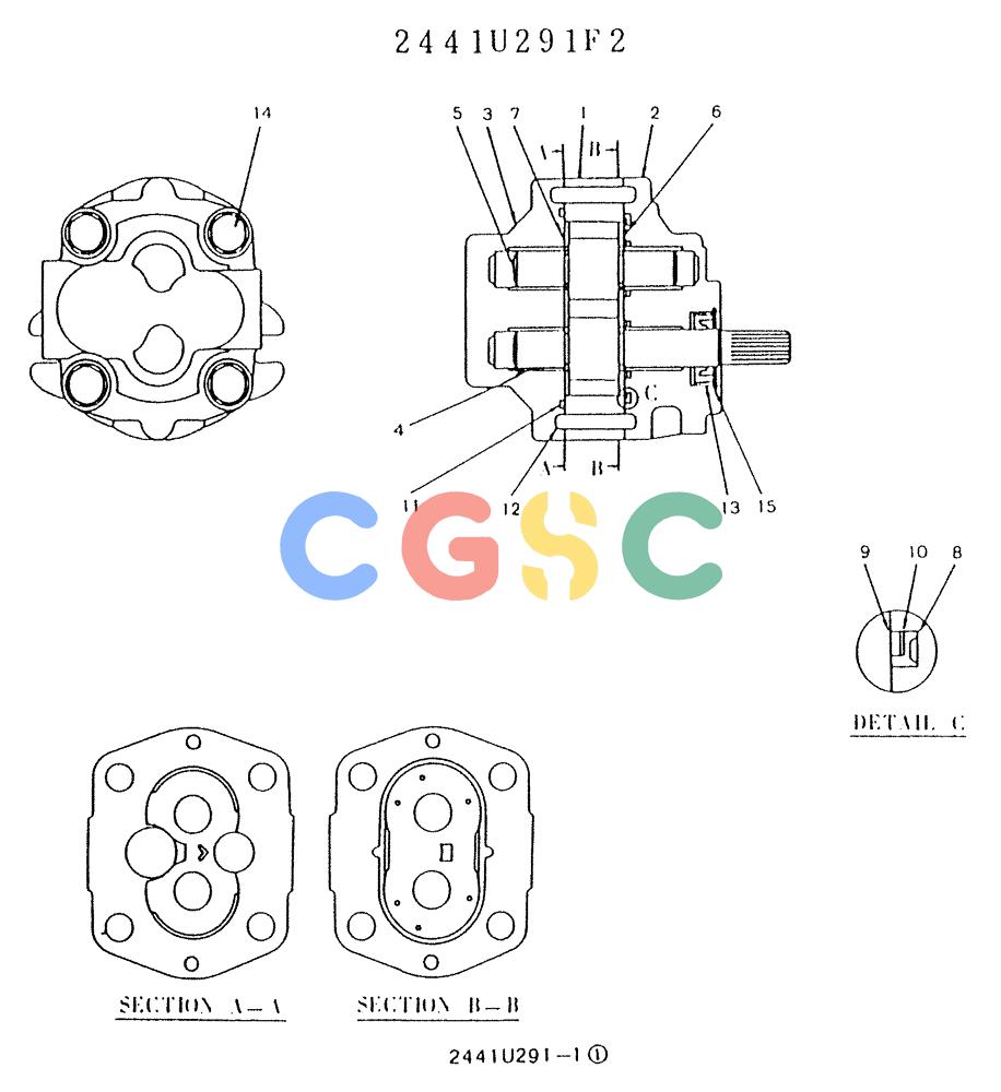 神钢零件查询(K903) - MARK II EXCAVATOR BTW LE6601 - LE7871 (1/88-12/03) (11-065) - PUMP ASSY, GEAR Kobelco