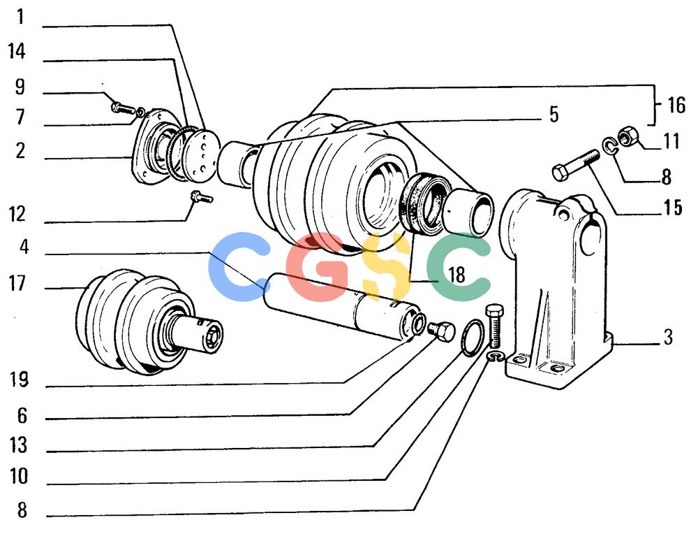 纽荷兰零件查询(FL14E) - CRAWLER LOADER (D3.38[001]) - TRACK CARRIER ROLLER New Holland Constructuion