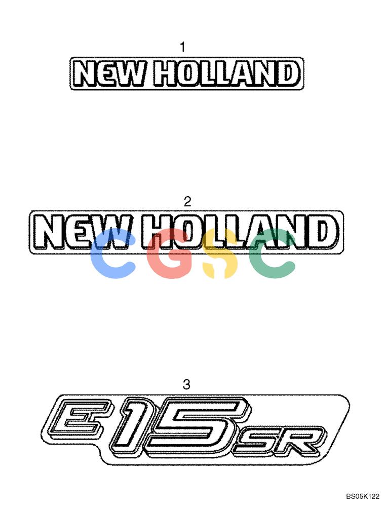 纽荷兰零件查询(E15) - COMPACT CRAWLER EXCAVATOR (N.A.) (1/06-) (09-33[00]) - DECALS New Holland Constructuion