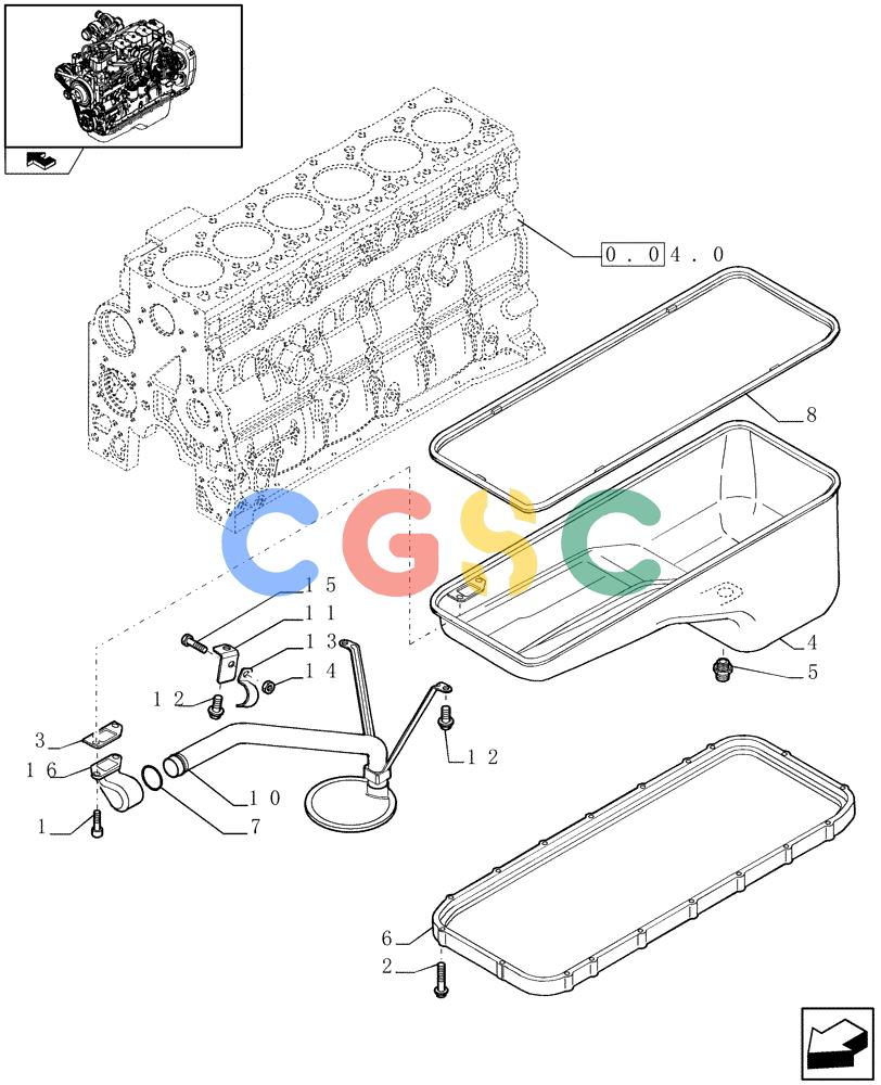 神钢零件查询(F4GE9684B J600) - ENGINE 504116859 - 87050849 (1/07-) (0.04.2) - ENGINE OIL SUMP (2852890) Kobelco