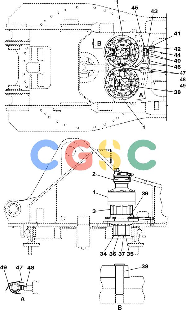 纽荷兰零件查询(E805) - CRAWLER EXCAVATOR (1/05-) (06-007-00[01]) - SWING MOTOR-DRIVE REDUCTION GEAR New Holland Constructuion