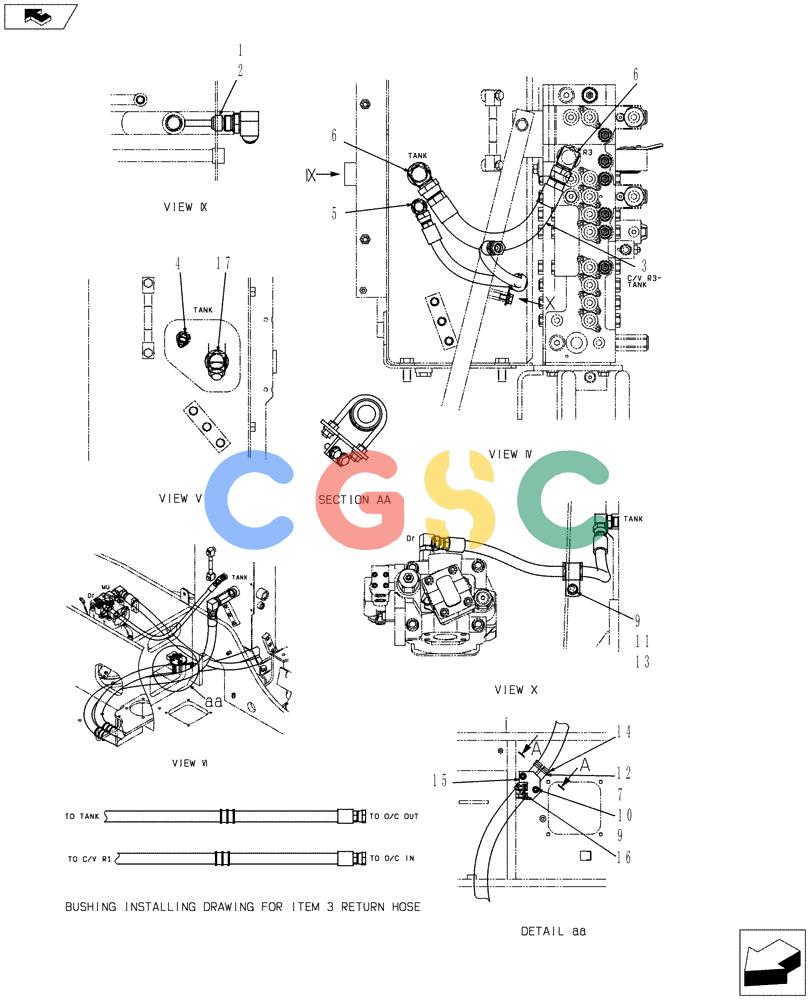 纽荷兰零件查询(E80BMSR) - COMPACT CRAWLER EXCAVATOR ASN LF06-04501 (NBTA18037) (01-025[02]) - HYDRAULIC LINES, RETURN New Holland Constructuion