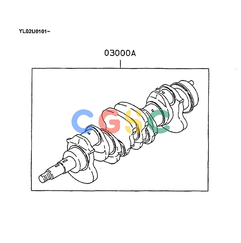 神钢零件查询(ED190LC) - BLADE RUNNER EXCAVATOR/DOZER BTW YL02U0101 - YL03U0135 (1/02-12/06) (07-004) - SERVICE CRANKSHAFT ASSY Kobelco
