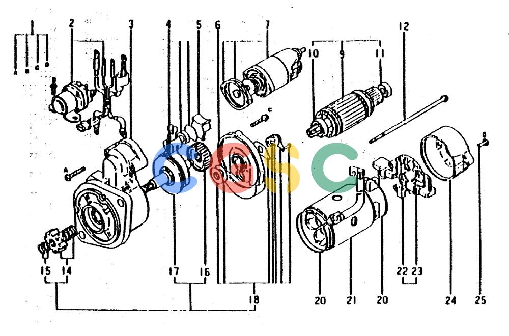 神钢零件查询(6D31-T) - MITSUBISHI DIESEL ENGINE - MD200BLC EXCAVATORS (1/06-12/06) (04-002) - STARTER (INNER PARTS) Kobelco