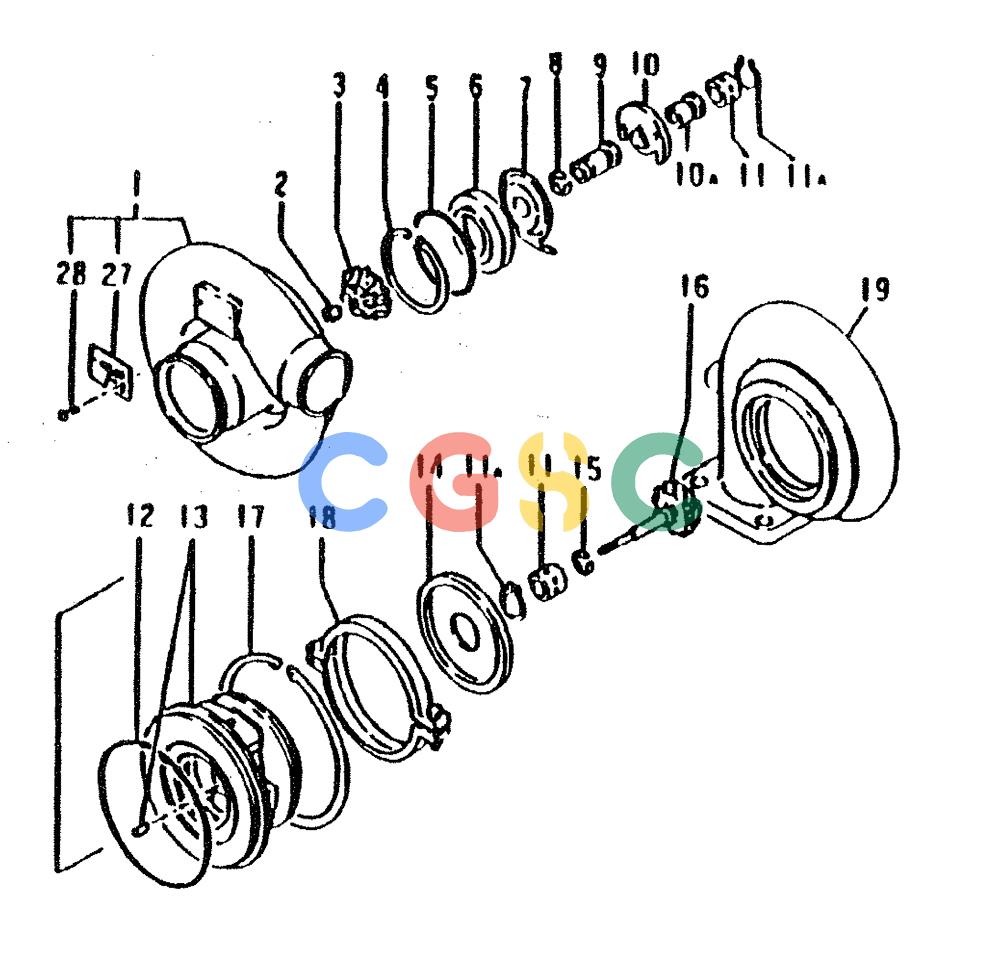 神钢零件查询(6D31-T) - MITSUBISHI DIESEL ENGINE - MD200BLC EXCAVATORS (1/06-12/06) (01-018) - TURBO-CHARGER (INNER PARTS) Kobelco
