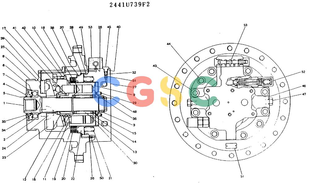 神钢零件查询(MD240BLC) - EXCAVATOR ASN LL1488 (1/80-12/06) (11-025) - MOTOR ASSY (PROPELLING) Kobelco