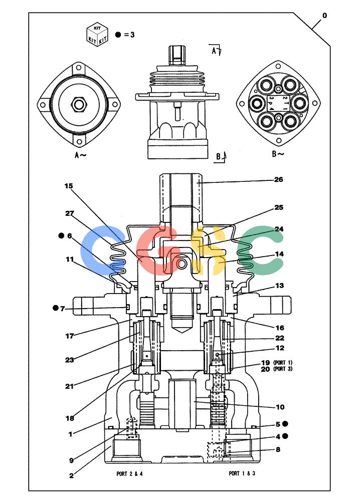 纽荷兰零件查询(E805) - CRAWLER EXCAVATOR TIER 3 (7/06-) (08-272-00[01]) - HAND CONTROL VALVE New Holland Constructuion