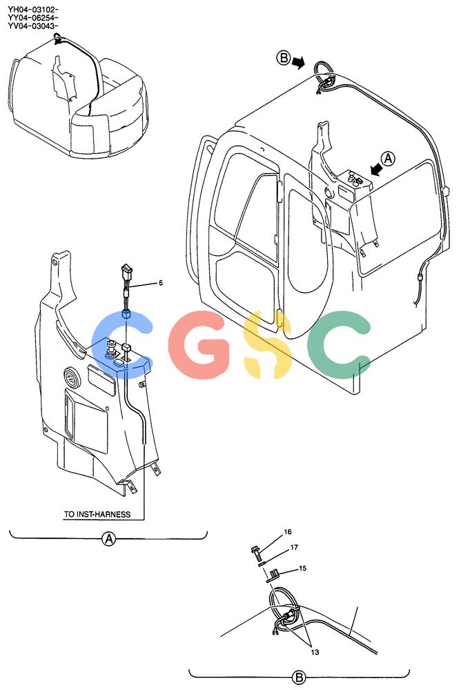 纽荷兰零件查询(E135SR) - CRAWLER EXCAVATOR ASN YY04-06254 (05-009) - LIGHT INSTAL (5 LIGHT) New Holland Constructuion