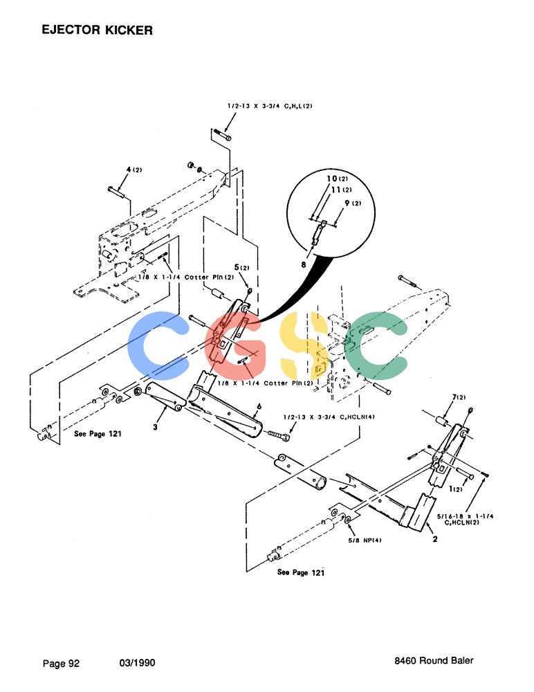 凯斯零件查询(8460) - CASE IH ROUND BALER (BEFORE S/N CFH0057418) (1/88-12/93) (092) - EJECTOR KICKER Case Agriculture