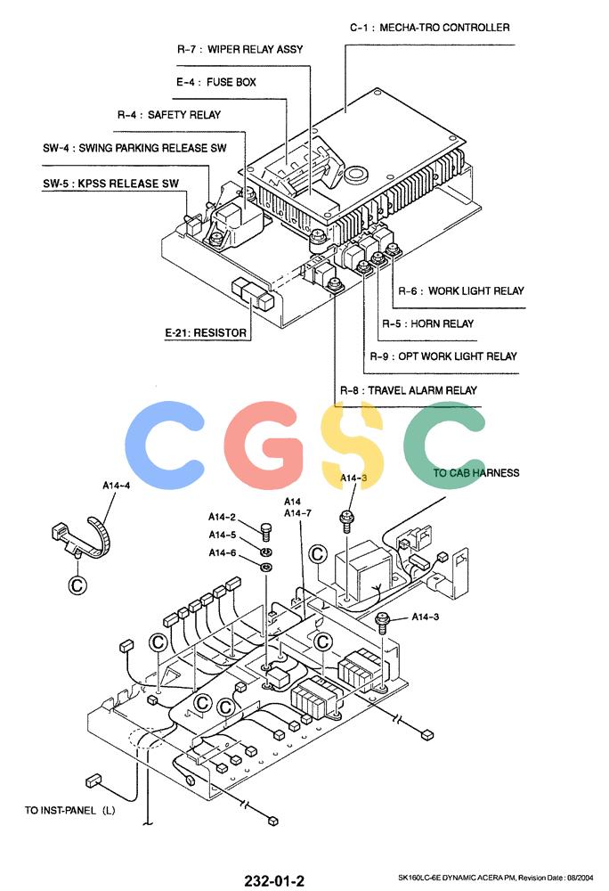 神钢零件查询(SK160LC-6E) - DYNAMIC ACERA EXCAVATOR 08/2004 ASN YM03U0523 (8/04-12/07) (01-054[02]) - CONTROLLER GROUP Kobelco