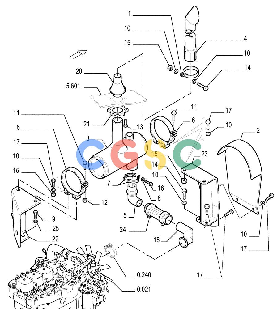 纽荷兰零件查询(FL145) - CRAWLER LOADER (N.A. VERSION) (11/98-) (0.530[01]) - MUFFLER New Holland Constructuion