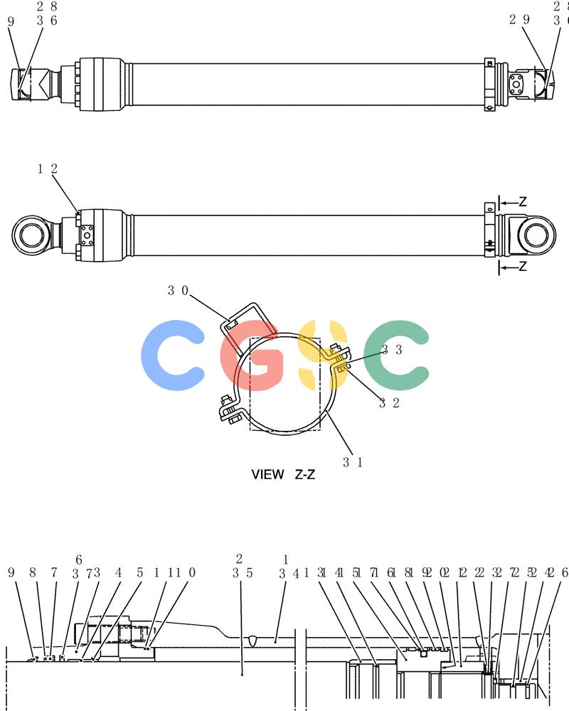神钢零件查询(200-8) - EXCAVATOR S/N YN11-45001 - (1/06-12/09) (HC660-01-1) - CYLINDER ASSY, ARM Kobelco