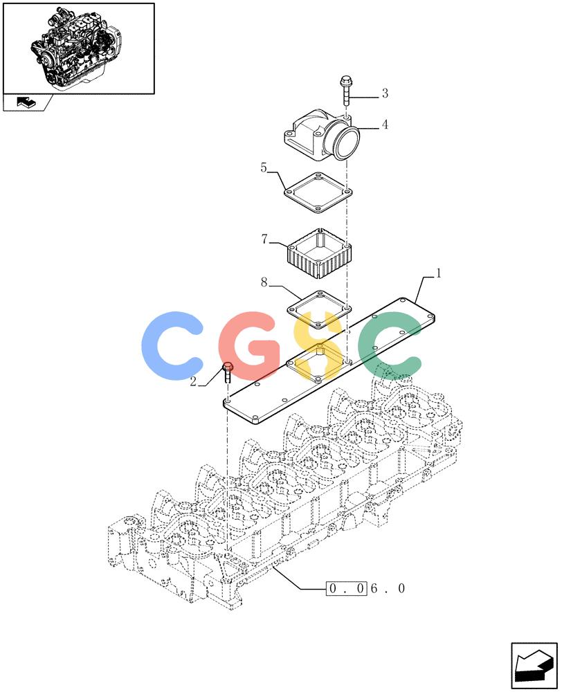 神钢零件查询(F4GE9684B J600) - ENGINE 504116859 - 87050849 (1/07-) (0.07.1) - INTAKE MANIFOLD (2854362-2854951-2856262) Kobelco