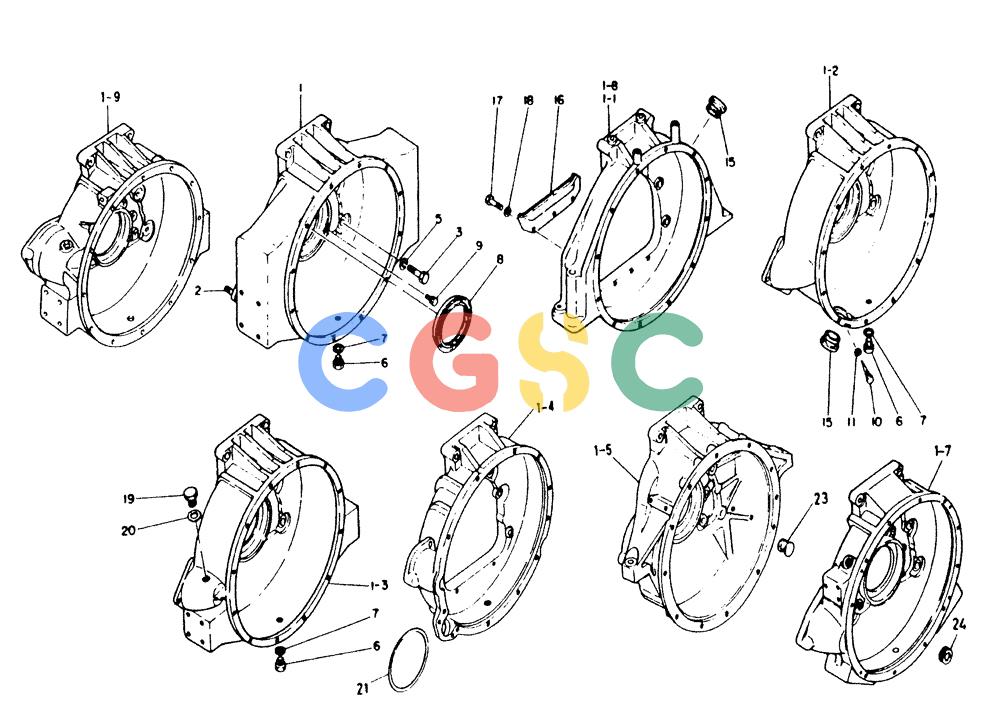 神钢零件查询(4BD1) - ISUZU DIESEL ENGINE - K904 MARK II EXCAVATORS (1/06-12/07) (01-004) - FLY WHEEL HOUSING AND OTHER PARTS Kobelco