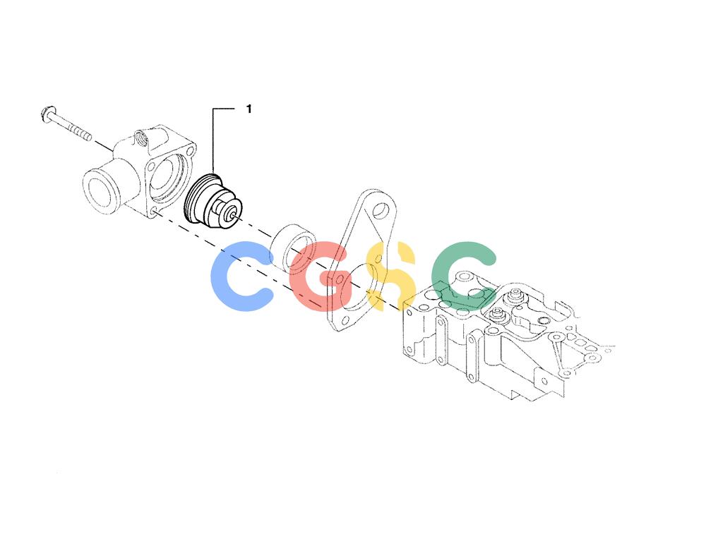 纽荷兰零件查询(DC100) - CRAWLER DOZER (N.A. VERSION) (4/00-) (0.326[01]) - THERMOSTAT - ENGINE COOLING SYSTEM DC70 - DC80 - DC100 New Holland Constructuion